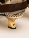 Brown & Beige Colibri Pied-de-Poule Slingback Pumps