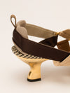 Brown & Beige Colibri Pied-de-Poule Slingback Pumps