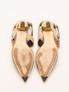 Brown & Beige Colibri Pied-de-Poule Slingback Pumps
