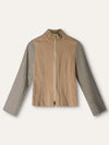 Camel Panel Houndstooth Jacket