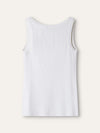 White Ribbed Knit Jersey Tank Top