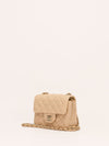 Raffia Mini Classic Square Flap Bag With GHW