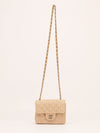 Raffia Mini Classic Square Flap Bag With GHW