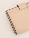 Neutral Small Leather Bi-fold Wallet With GHW