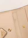 Neutral Small Leather Bi-fold Wallet With GHW