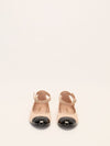 Black & Beige Patent Cap Toe Mary Jane Flats