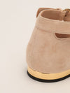 Black & Beige Patent Cap Toe Mary Jane Flats