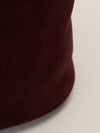 Burgundy Buckle Belted Suede Bucket Bag