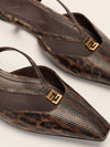 Black & Brown FFold Animal Print Slingbacks
