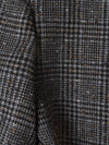 Black & White Collarless Wool Jacket