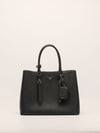 Black Large Saffiano Leather Double Tote
