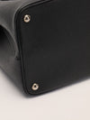 Black Large Saffiano Leather Double Tote