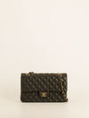 Black Medium Lambskin Classic Double Flap Handbag With GHW