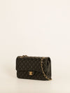 Black Medium Lambskin Classic Double Flap Handbag With GHW