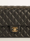 Black Medium Lambskin Classic Double Flap Handbag With GHW