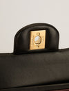 Black Medium Lambskin Classic Double Flap Handbag With GHW
