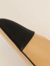 Beige & Black Two-Tone Slingback Pumps