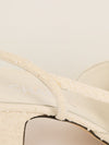 White & Black Embellished Slingback Pumps