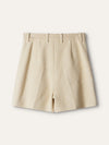 Beige Tweed V-Neck Jacket And Shorts Set