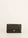 Black Medium Caviar Leather Classic Double Flap Bag With GHW