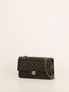 Black Medium Caviar Leather Classic Double Flap Bag With GHW