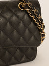 Black Medium Caviar Leather Classic Double Flap Bag With GHW