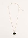 Black Onyx & Yellow Gold Vintage Alhambra Pendant Necklace