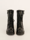 Black D-Leader Cannage Combat Boots