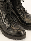 Black D-Leader Cannage Combat Boots