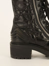 Black D-Leader Cannage Combat Boots
