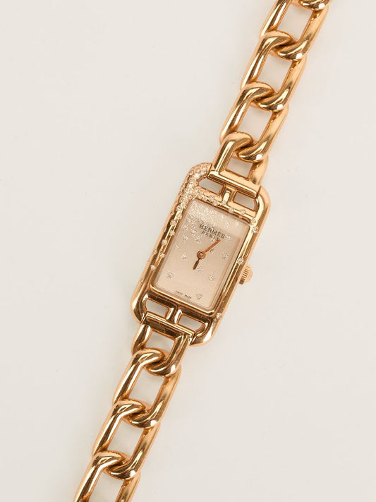 Small Rose Gold Nantucket Jeté Watch With Chain Bracelet