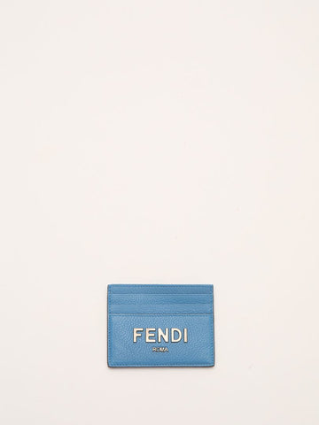 Light Indigo Grained Leather Card Holder