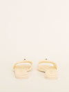 Cream Quilted Turnlock Mules
