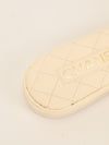 Cream Quilted Turnlock Mules