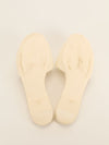 Cream Quilted Turnlock Mules