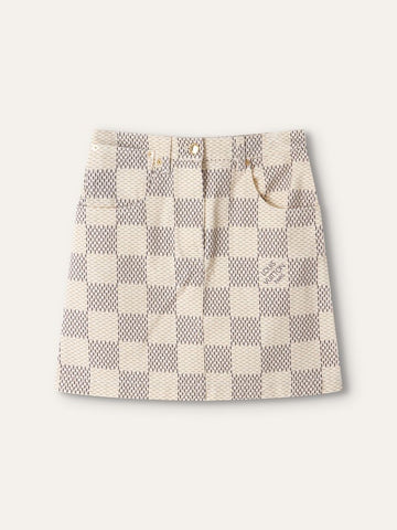Cream Damier Azur Mini Skirt