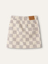 Cream Damier Azur Mini Skirt