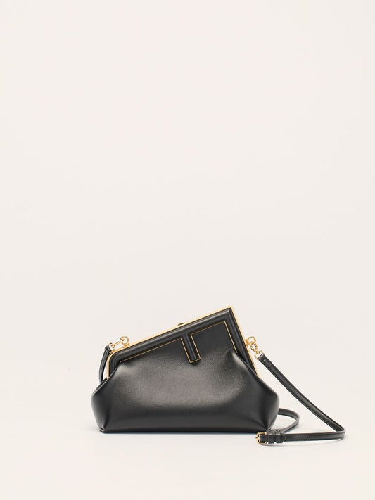 Black Small Fendi First Nappa Leather Bag With GHW