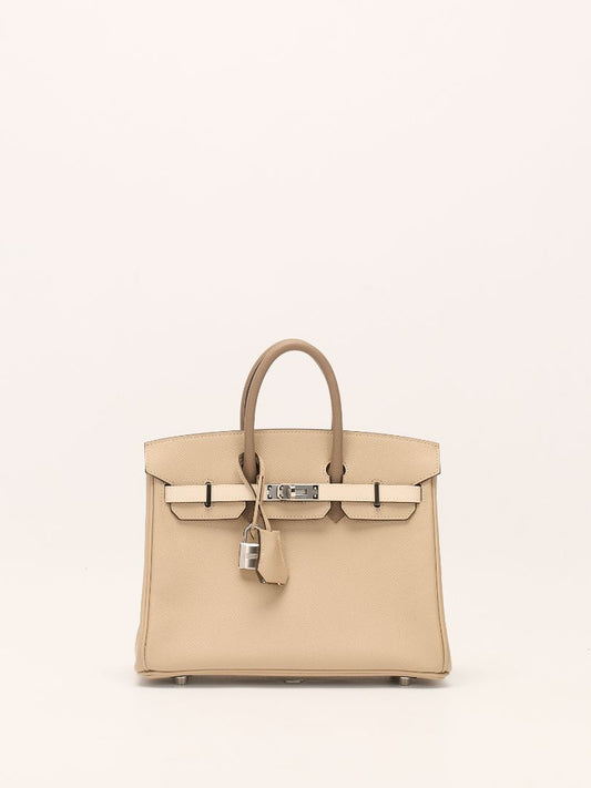 Birkin 25 Tricolour Trench Craie Étoupe Veau Epsom With PHW 2025 K Stamp