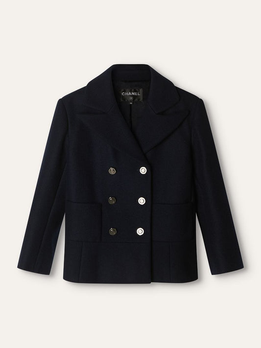 Navy Paris-Hamburg Wool Peacoat