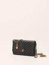 Black Chevron Wallet On Chain With GHW