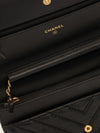 Black Chevron Wallet On Chain With GHW
