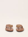 Tan GG Marmont Leather Sandals