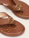 Tan GG Marmont Leather Sandals