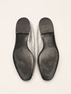 Silver Crackled Leather Camellia Loafers