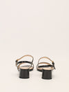 Black Saffiano Leather Block Heels