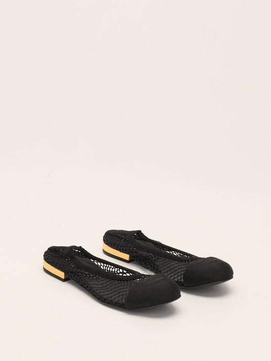 Black Mesh Ballet Flats