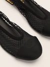 Black Mesh Ballet Flats