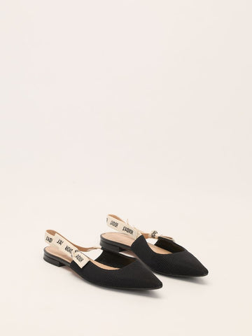 Black  J'Adior Slingback Flat
