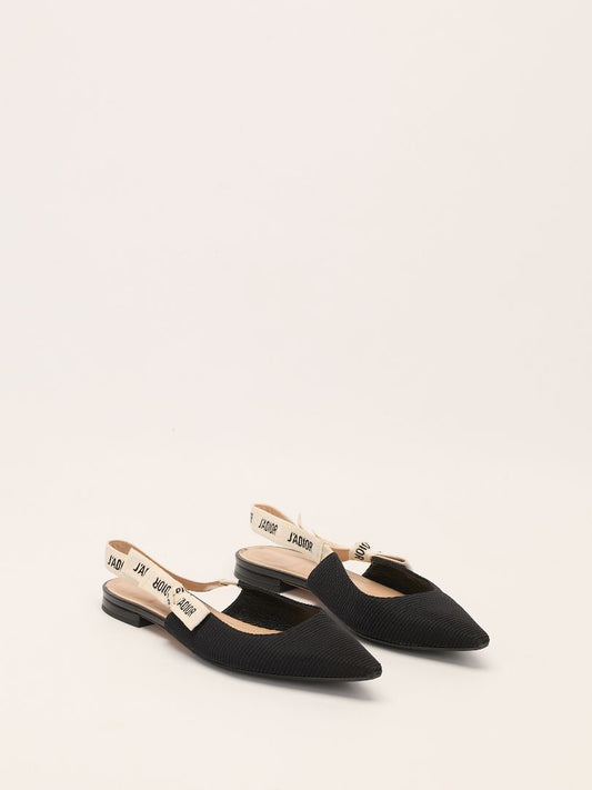 Black  J'Adior Slingback Flat